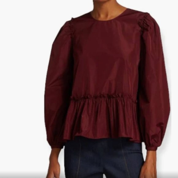 cinq a sept Tops - Cinq A Sept Tops Nwt Cinq A Sept Jackie Three-Quarter Puff-Sleeve Top